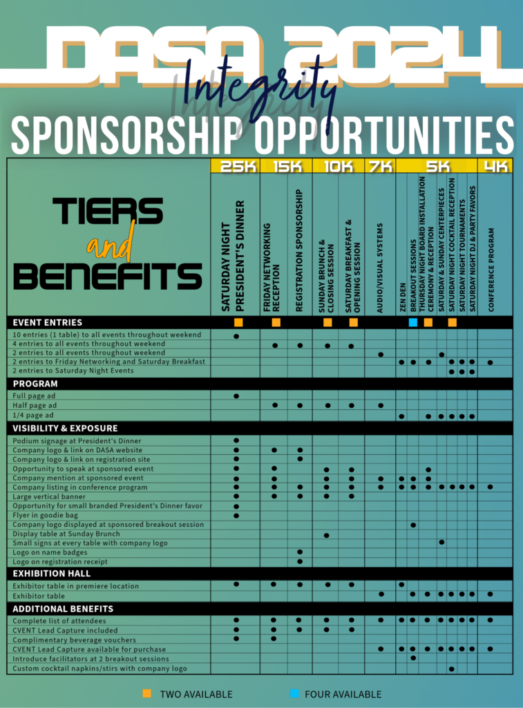 DASA 2024 Conference Sponsorship Opportunities DASA